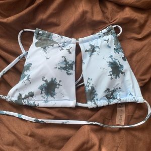 Blue and Black Marble Halter Neck Shein Bikini